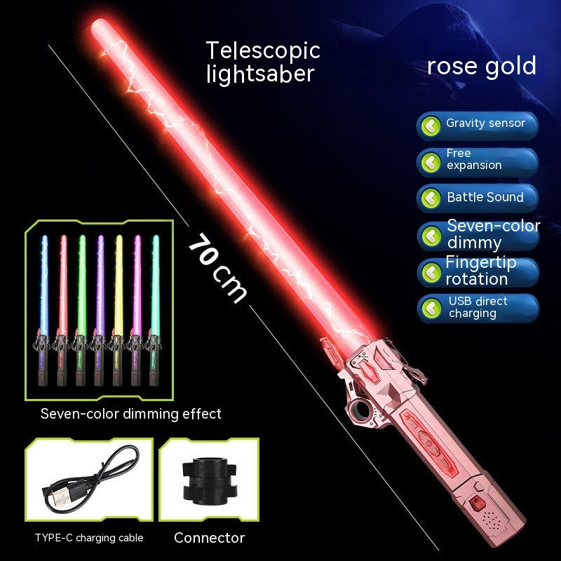 Laser Sword Two-in-one Luminous Toy Telescopic Light Stick