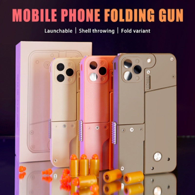 Harmless Folding Pistol Bullet Automatic Shell Throwing Toy Creative Soft  Mobile Phone