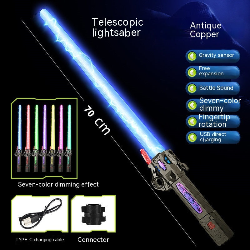 Laser Sword Two-in-one Luminous Toy Telescopic Light Stick