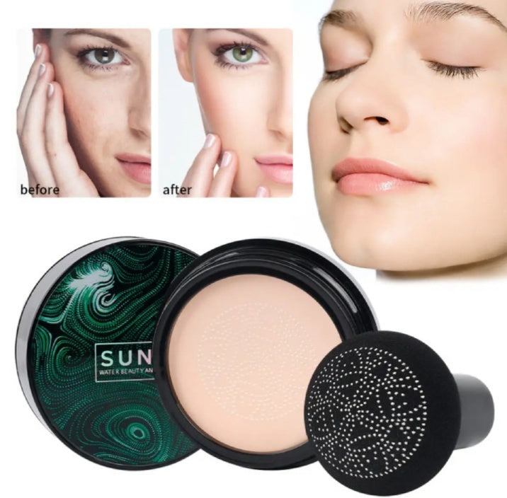 SUNISA Foundation Base Water proof Mushroom Head Air Cushion BB CC Cream Moisturizing Liquid Foundation with Sponge