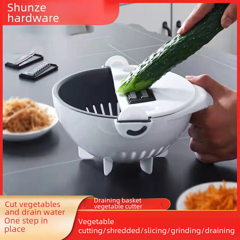 Kitchen Fruit And Vegetable Shredder Multi-function Grater Draining Basket