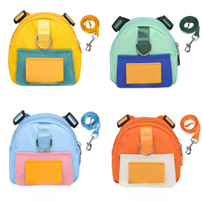 Dog Traction Rope Cartoon schoolbag Travel Pet Self-backpack